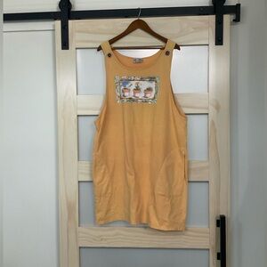 Vintage Liz & Jane BoHo Tank Dress Plant Graphic Pockets USA Made